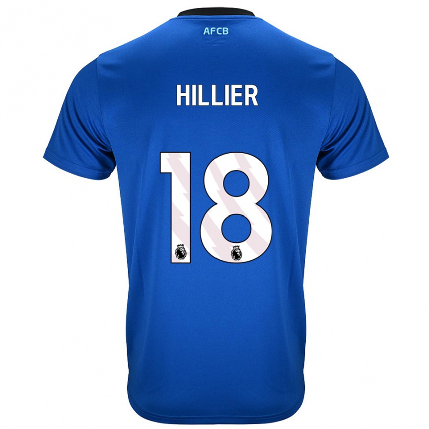 נשים כדורגל Gemma Hillier #18 כחול שחור הרחק ג'רזי 2025/26