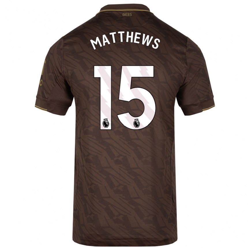 נשים כדורגל Kirsty Matthews #15 חום זהב הרחק ג'רזי 2025/26