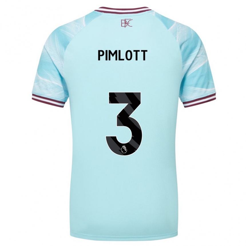 נשים כדורגל Oliver Pimlott #3 תכלת בורדו הרחק ג'רזי 2025/26