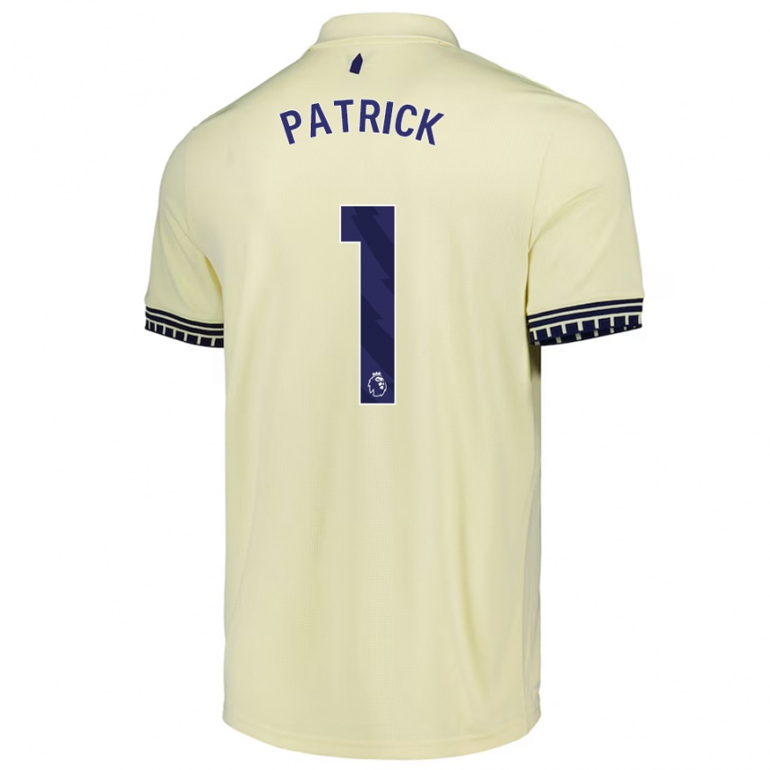 נשים כדורגל Seve Patrick #1 לבן מלוכלך שחור הרחק ג'רזי 2025/26