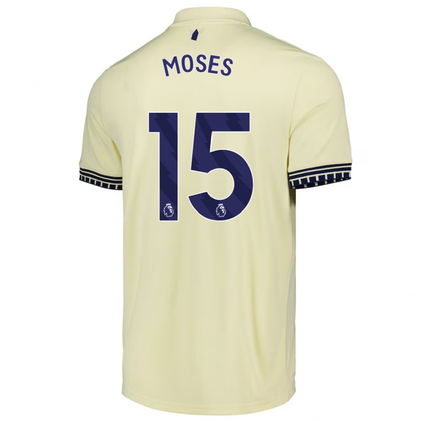 נשים כדורגל Amari Moses #15 לבן מלוכלך שחור הרחק ג'רזי 2025/26