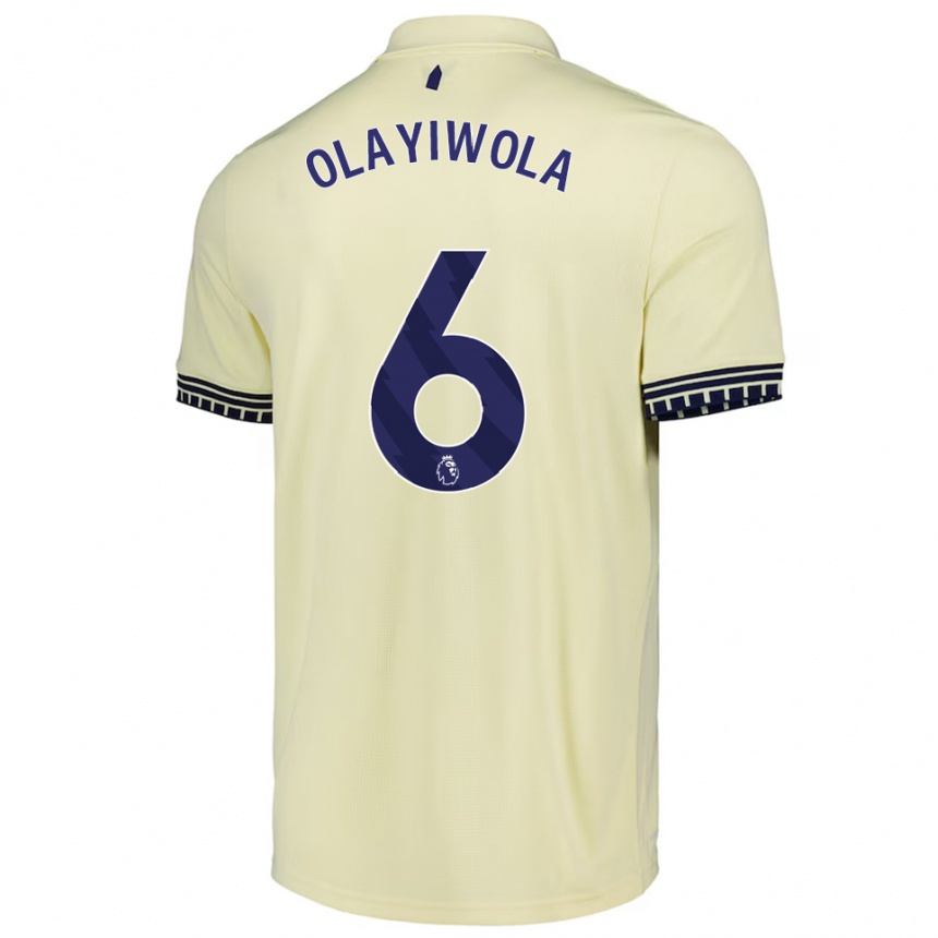 נשים כדורגל Malik Olayiwola #6 לבן מלוכלך שחור הרחק ג'רזי 2025/26