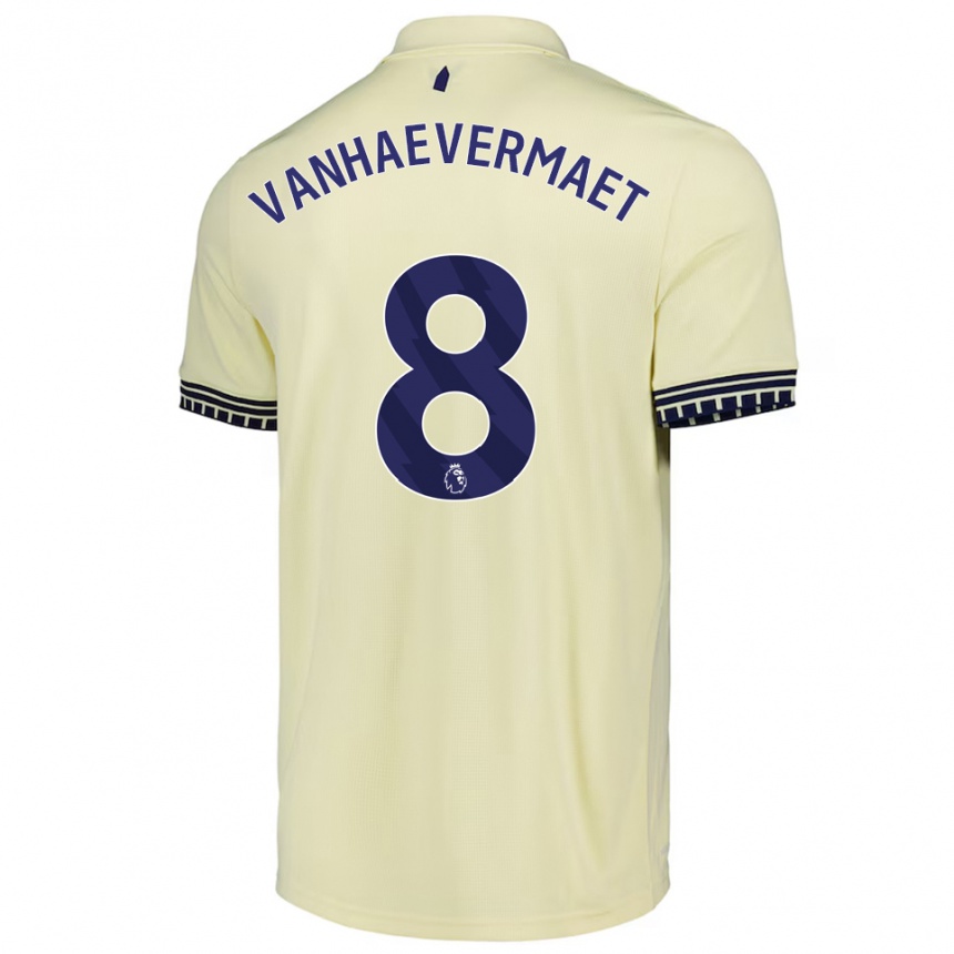 נשים כדורגל Justine Vanhaevermaet #8 לבן מלוכלך שחור הרחק ג'רזי 2025/26