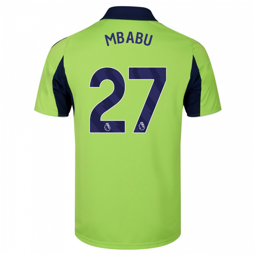 נשים כדורגל קווין מבאבו #27 ירוק נייבי לבן הרחק ג'רזי 2025/26