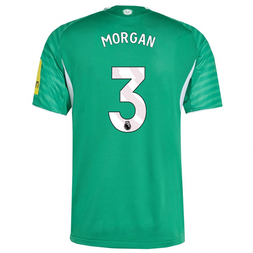 נשים כדורגל Noah Morgan #3 ירוק לבן הרחק ג'רזי 2025/26