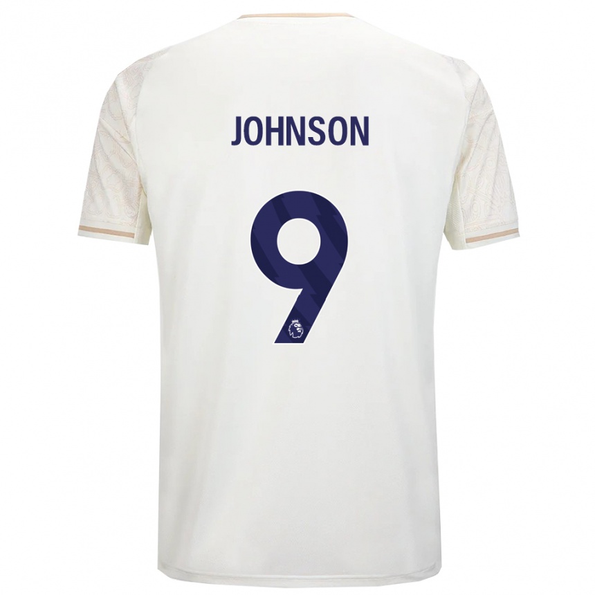 נשים כדורגל Melissa Johnson #9 לבן מלוכלך שחור הרחק ג'רזי 2025/26