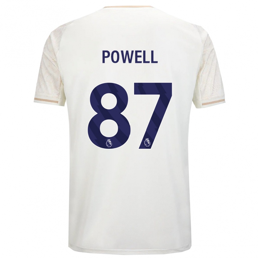 נשים כדורגל ג'יידן פאוול #87 לבן מלוכלך שחור הרחק ג'רזי 2025/26