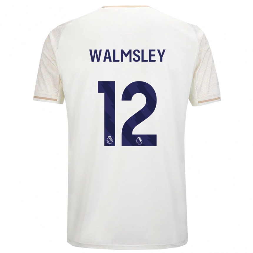 נשים כדורגל Joseph Walmsley #12 לבן מלוכלך שחור הרחק ג'רזי 2025/26