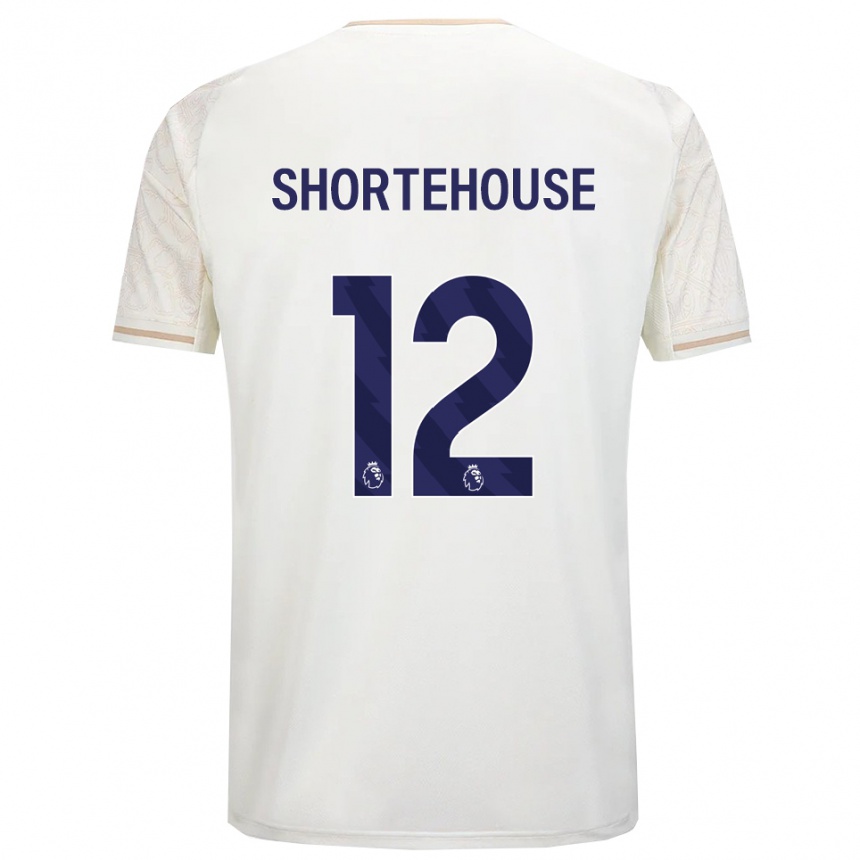 נשים כדורגל Michael Shortehouse #12 לבן מלוכלך שחור הרחק ג'רזי 2025/26