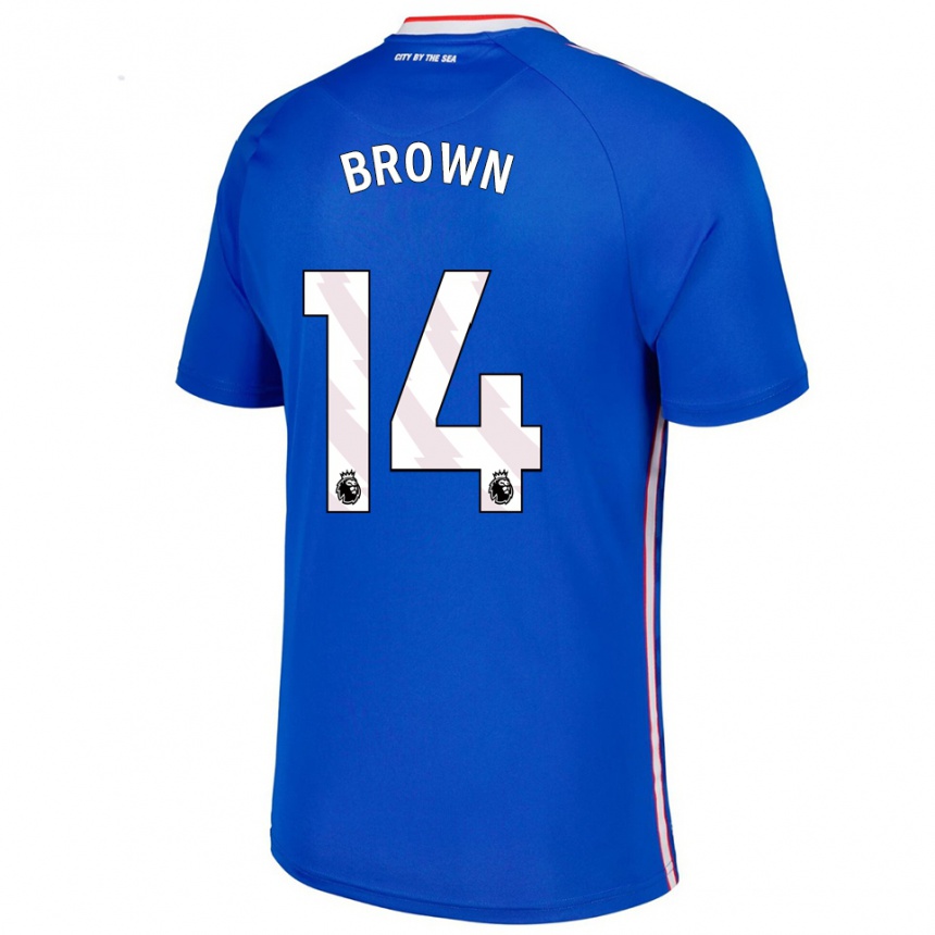 נשים כדורגל Jay Brown #14 כחול לבן הרחק ג'רזי 2025/26