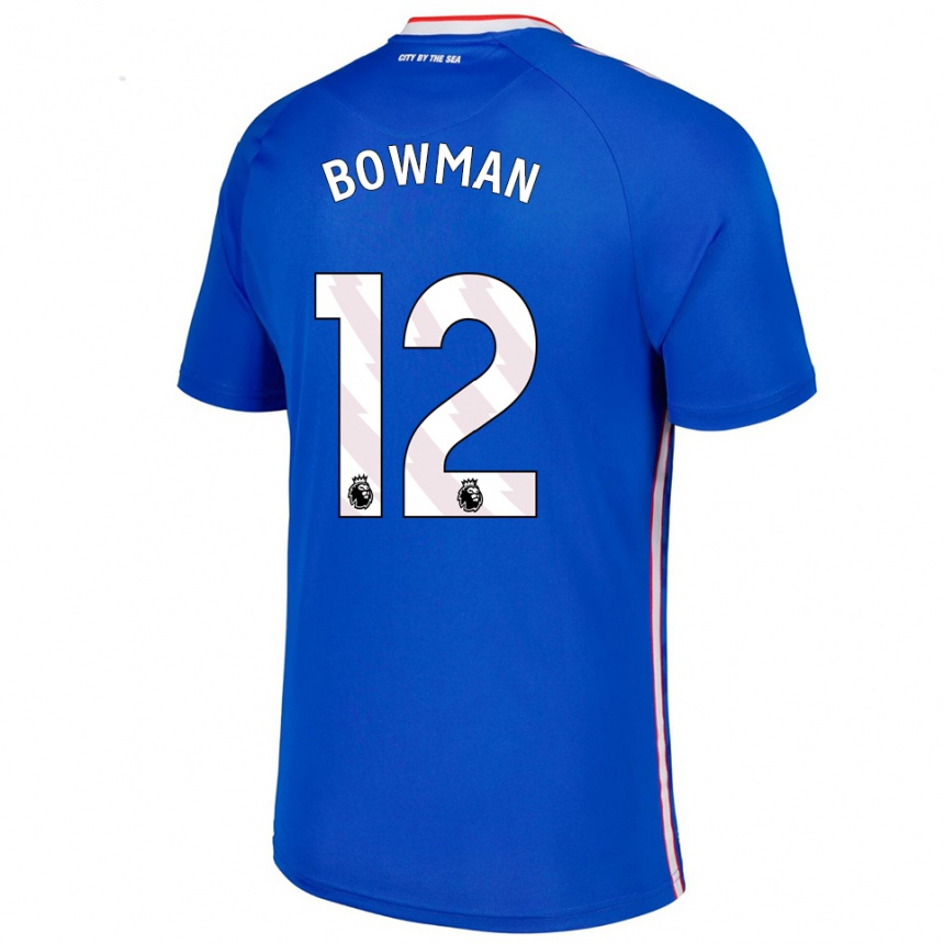 נשים כדורגל Arron Bowman #12 כחול לבן הרחק ג'רזי 2025/26