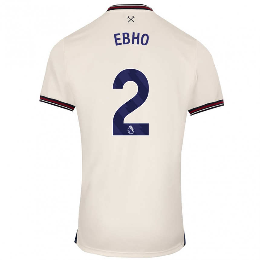 נשים כדורגל Riley Ebho #2 לבן מלוכלך הרחק ג'רזי 2025/26