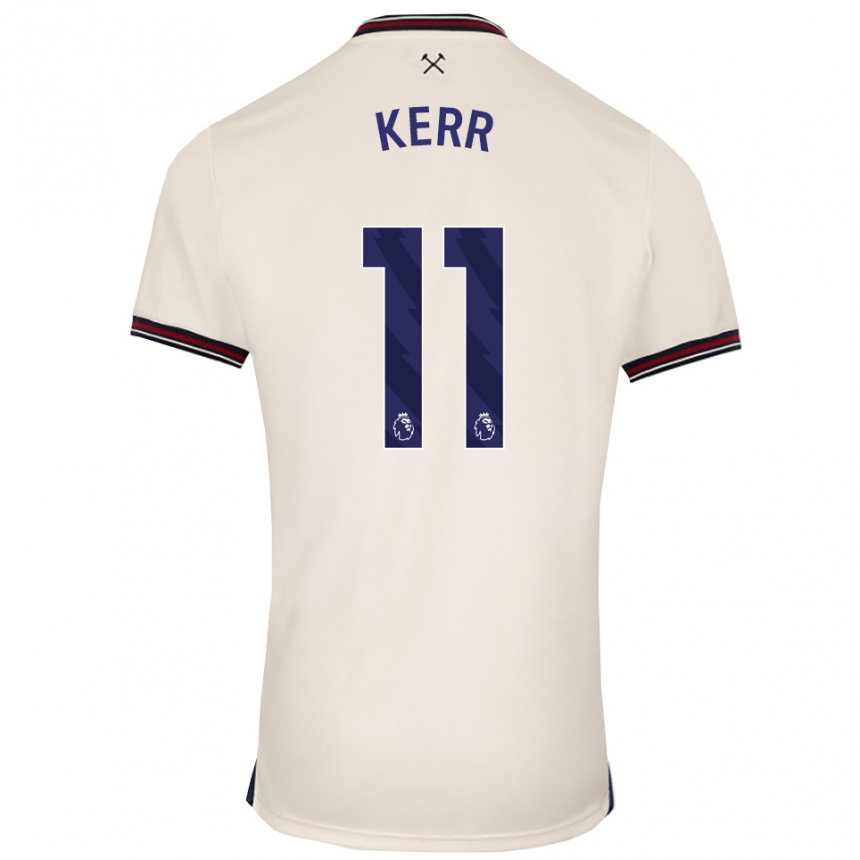 נשים כדורגל Joel Kerr #11 לבן מלוכלך הרחק ג'רזי 2025/26
