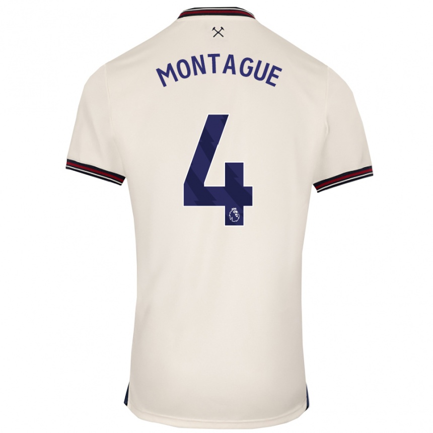 נשים כדורגל Harry Montague #4 לבן מלוכלך הרחק ג'רזי 2025/26