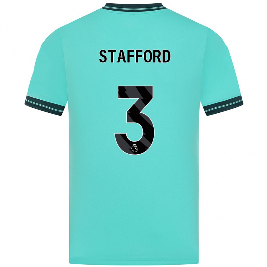נשים כדורגל Ollie Stafford #3 תכלת ירוק הרחק ג'רזי 2025/26
