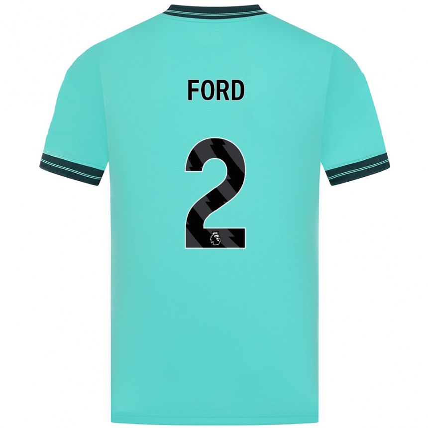 נשים כדורגל Hayden Ford #2 תכלת ירוק הרחק ג'רזי 2025/26