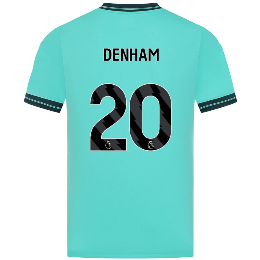 נשים כדורגל Ania Denham #20 תכלת ירוק הרחק ג'רזי 2025/26