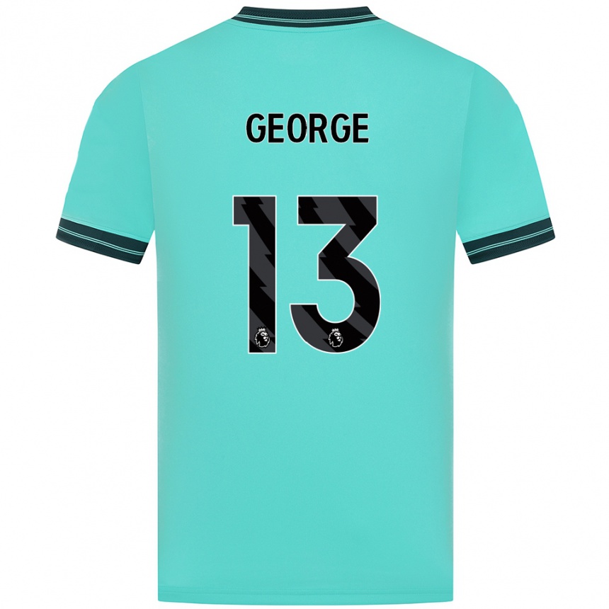 נשים כדורגל Harry George #13 תכלת ירוק הרחק ג'רזי 2025/26