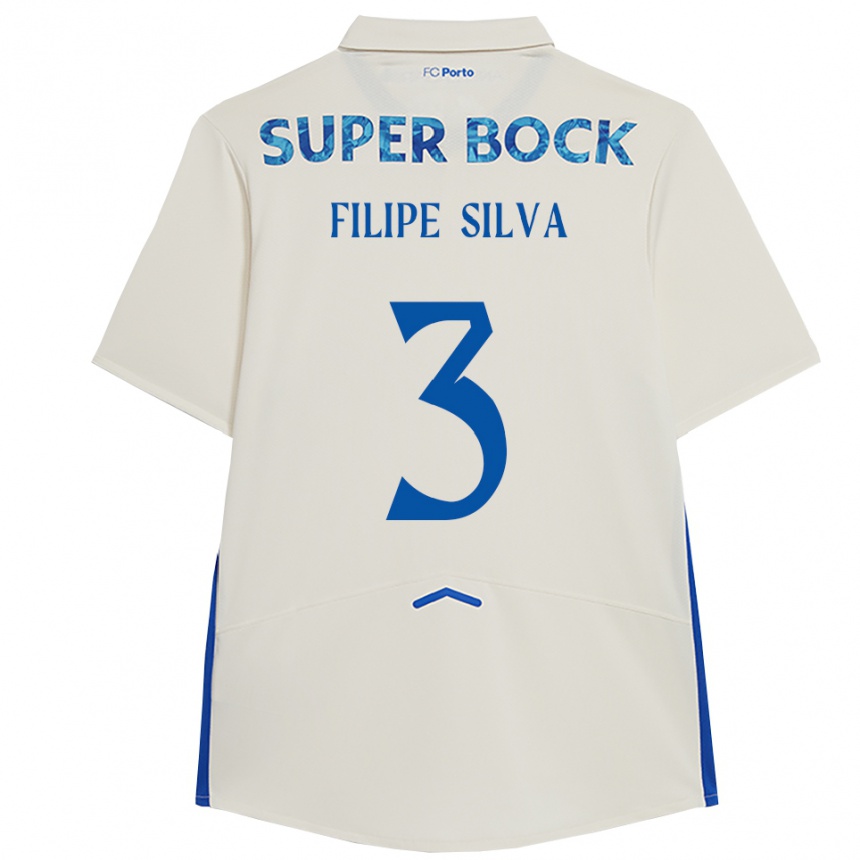 נשים כדורגל Filipe Silva #3 לבן כחול ג'רזי קיט שלישי 2025/26