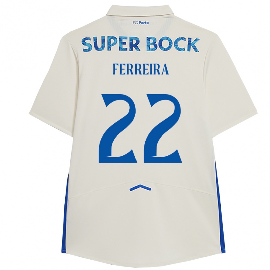 נשים כדורגל Joana Ferreira #22 לבן כחול ג'רזי קיט שלישי 2025/26