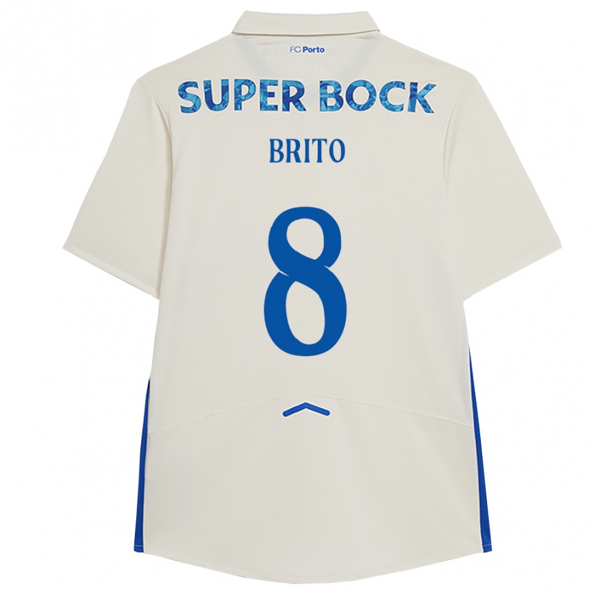 נשים כדורגל João Brito #8 לבן כחול ג'רזי קיט שלישי 2025/26