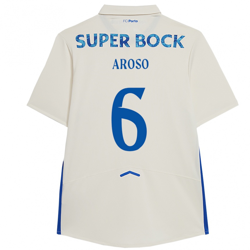 נשים כדורגל Carolina Aroso #6 לבן כחול ג'רזי קיט שלישי 2025/26