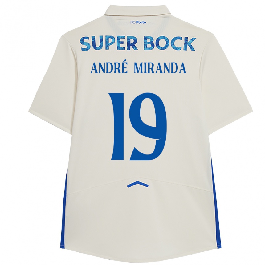 נשים כדורגל André Miranda #19 לבן כחול ג'רזי קיט שלישי 2025/26