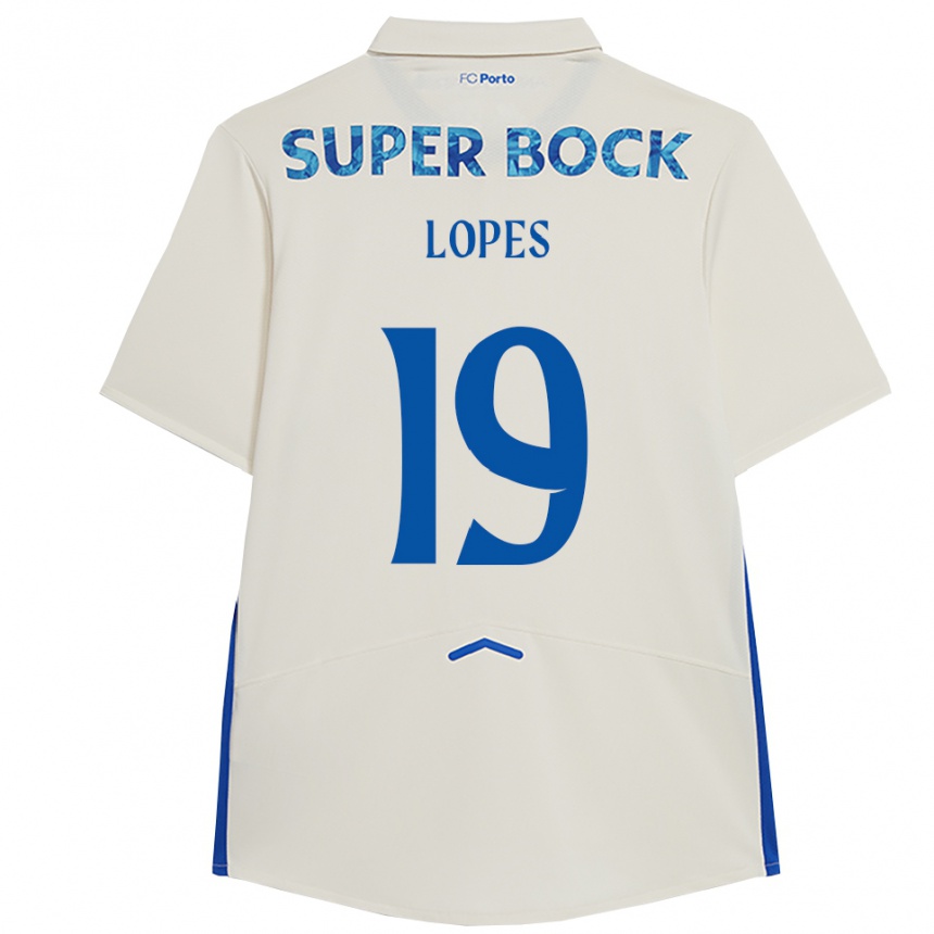 נשים כדורגל Joao Lopes #19 לבן כחול ג'רזי קיט שלישי 2025/26