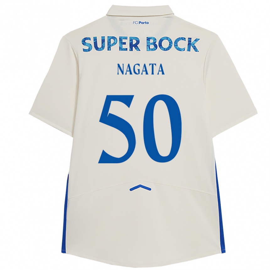 נשים כדורגל קוטארו נאגטה #50 לבן כחול ג'רזי קיט שלישי 2025/26