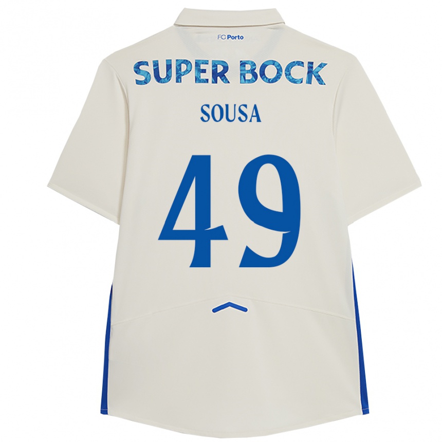 נשים כדורגל Gonçalo Sousa #49 לבן כחול ג'רזי קיט שלישי 2025/26