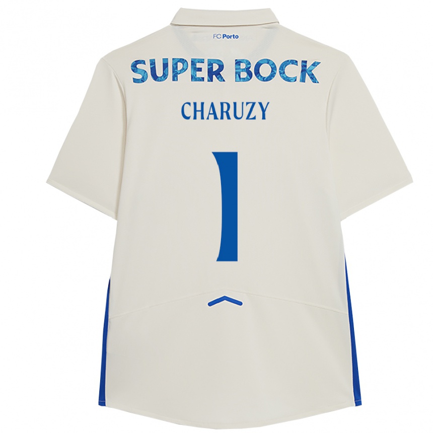 נשים כדורגל Hubert Charuzy #1 לבן כחול ג'רזי קיט שלישי 2025/26
