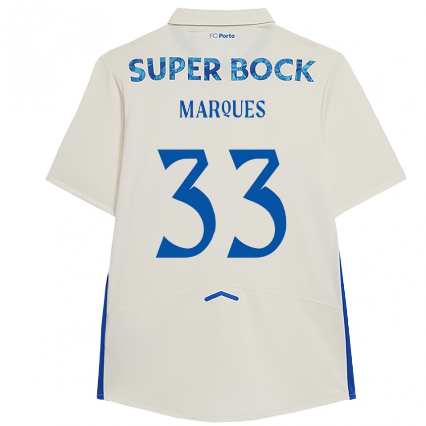 נשים כדורגל Bárbara Marques #33 לבן כחול ג'רזי קיט שלישי 2025/26