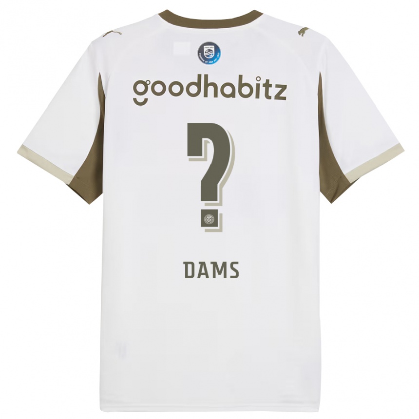 נשים כדורגל Matteo Dams #0 לבן אפור ג'רזי קיט שלישי 2025/26