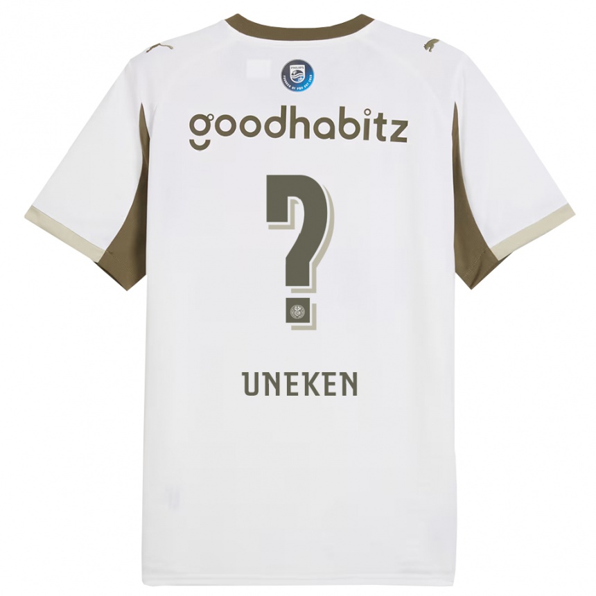 נשים כדורגל Jesper Uneken #0 לבן אפור ג'רזי קיט שלישי 2025/26
