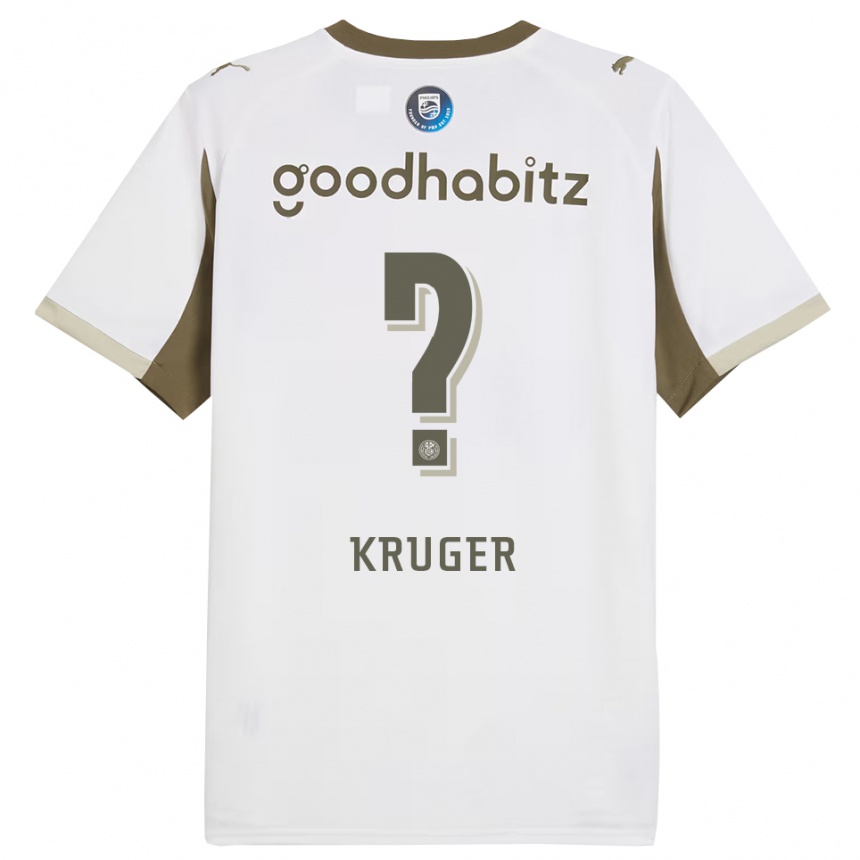 נשים כדורגל Oliver Kruger #0 לבן אפור ג'רזי קיט שלישי 2025/26