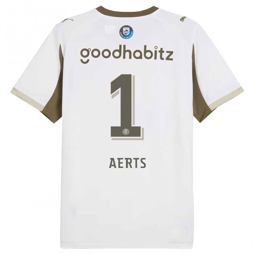 נשים כדורגל Kane Aerts #1 לבן אפור ג'רזי קיט שלישי 2025/26