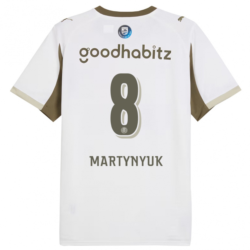 נשים כדורגל Anton Martynyuk #8 לבן אפור ג'רזי קיט שלישי 2025/26