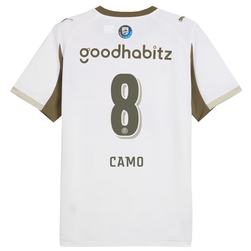 נשים כדורגל Adin Camo #8 לבן אפור ג'רזי קיט שלישי 2025/26