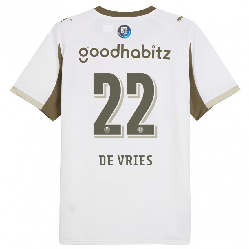 נשים כדורגל Lyam De Vries #22 לבן אפור ג'רזי קיט שלישי 2025/26