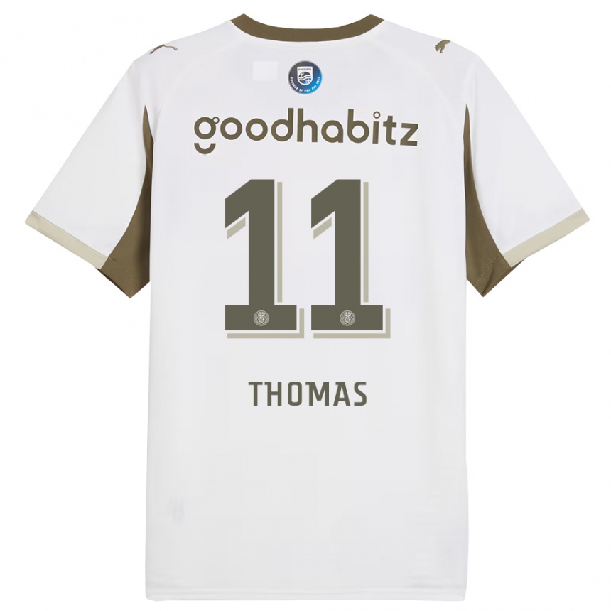 נשים כדורגל Ayodele Thomas #11 לבן אפור ג'רזי קיט שלישי 2025/26