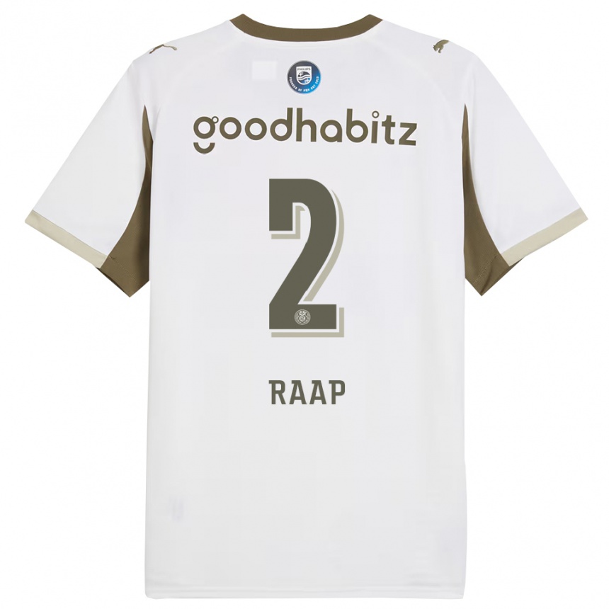 נשים כדורגל Yiandro Raap #2 לבן אפור ג'רזי קיט שלישי 2025/26