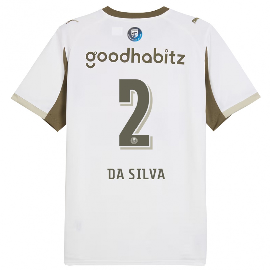 נשים כדורגל Aston Da Silva #2 לבן אפור ג'רזי קיט שלישי 2025/26