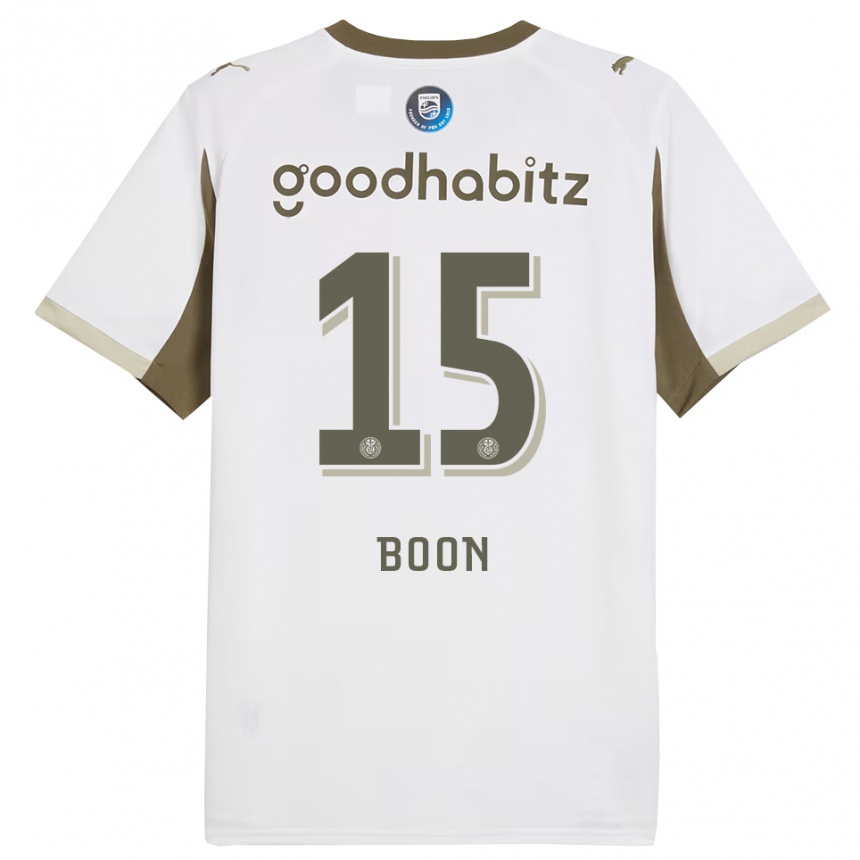 נשים כדורגל Rens Boon #15 לבן אפור ג'רזי קיט שלישי 2025/26