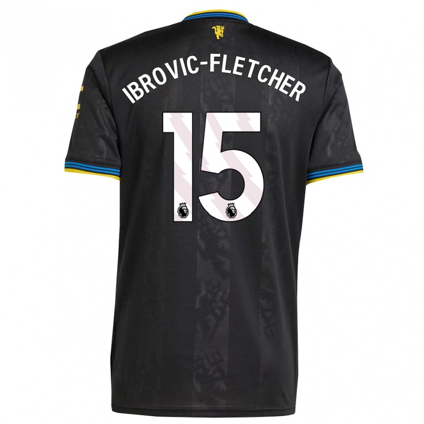 נשים כדורגל Edward Ibrovic-Fletcher #15 שחור צהוב כחול ג'רזי קיט שלישי 2025/26