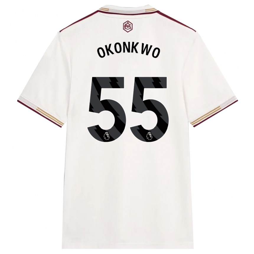 נשים כדורגל Brian Okonkwo #55 לבן מלוכלך בורדו ג'רזי קיט שלישי 2025/26