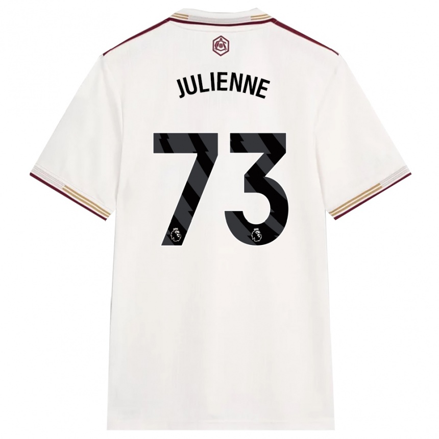 נשים כדורגל Theo Julienne #73 לבן מלוכלך בורדו ג'רזי קיט שלישי 2025/26
