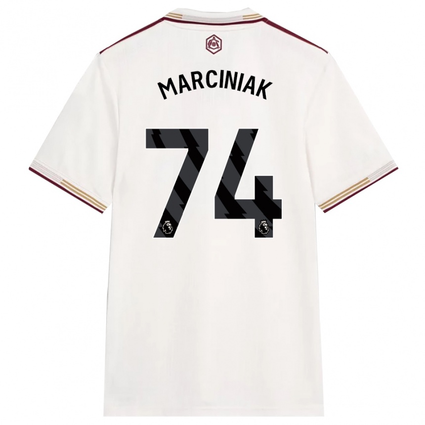 נשים כדורגל Alex Marciniak #74 לבן מלוכלך בורדו ג'רזי קיט שלישי 2025/26