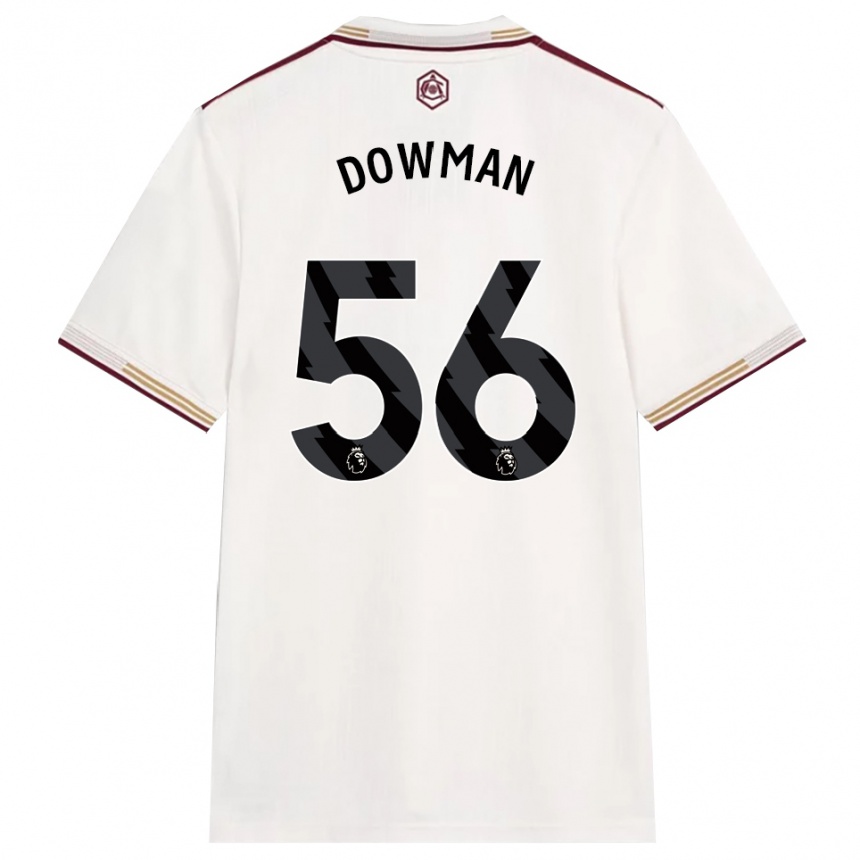 נשים כדורגל Max Dowman #56 לבן מלוכלך בורדו ג'רזי קיט שלישי 2025/26