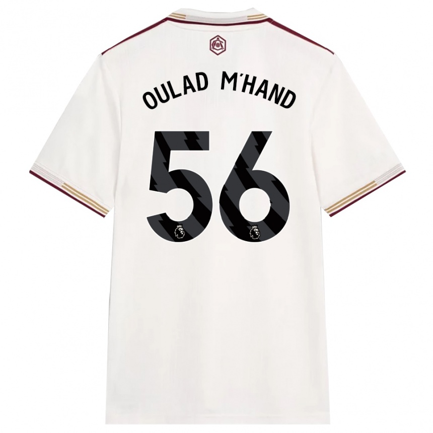 נשים כדורגל Salah-Eddine Oulad M'hand #56 לבן מלוכלך בורדו ג'רזי קיט שלישי 2025/26