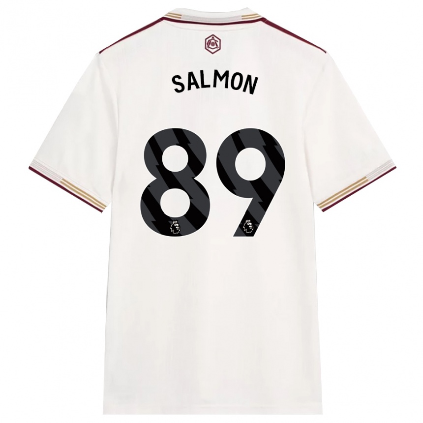 נשים כדורגל Marli Salmon #89 לבן מלוכלך בורדו ג'רזי קיט שלישי 2025/26